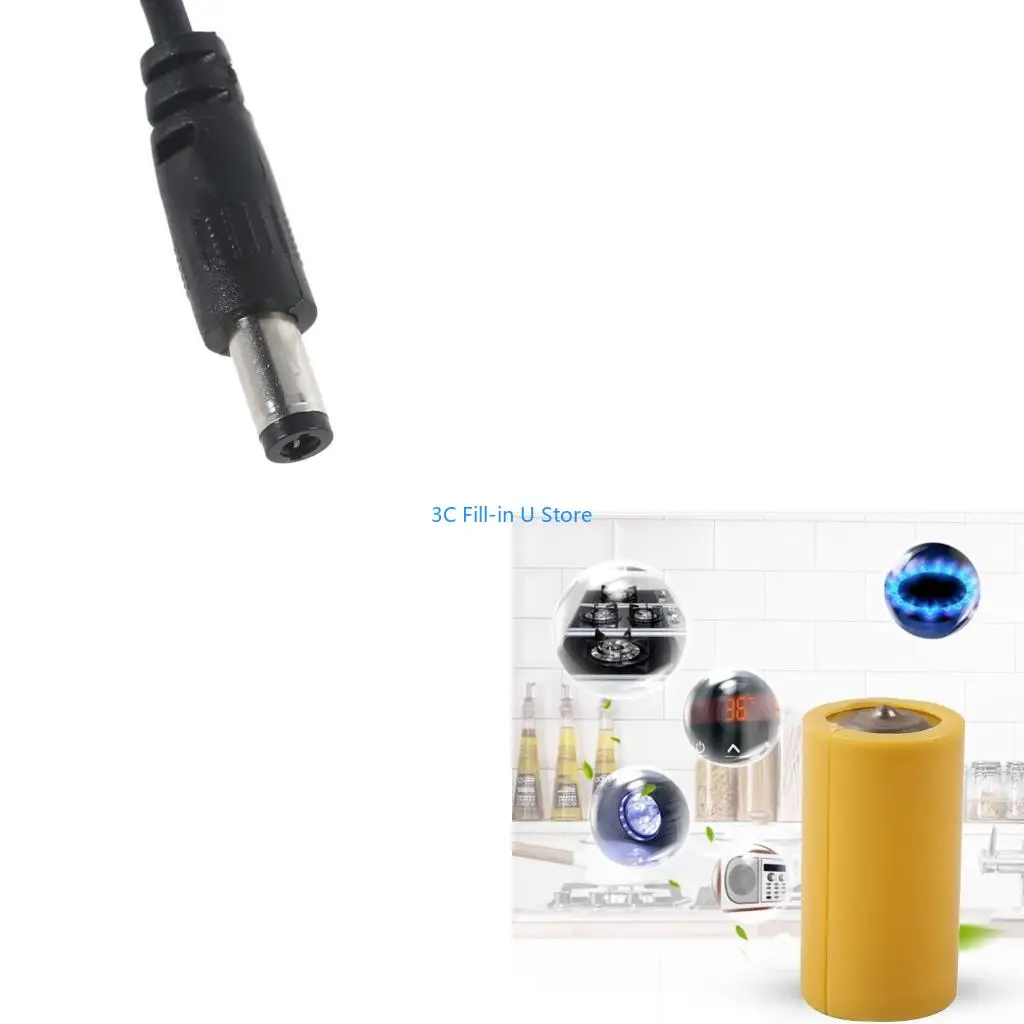 G8TA Dummy Batteries Power Supply Adapter Cable Eliminators Cord Replacement 3pcs 1.5V LR14 C Battery for LED Light Toy