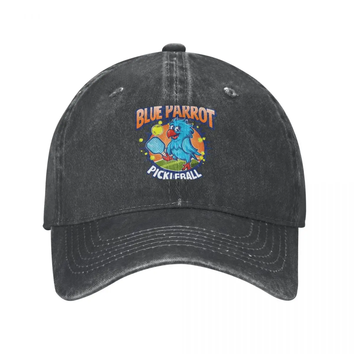 Sporty Blue Parrot Pickleball Enthusiast Cowboy Hat Wild Ball Hat Rugby Sun Hats For Women Men's