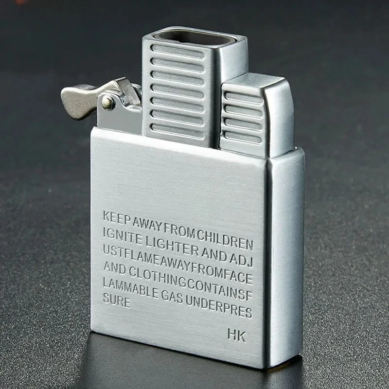 Dual Fire Torch Insert Lighter Gas Jet Windproof Flint  Oil Lighter Inflatable Butane  Liner DIY Tool