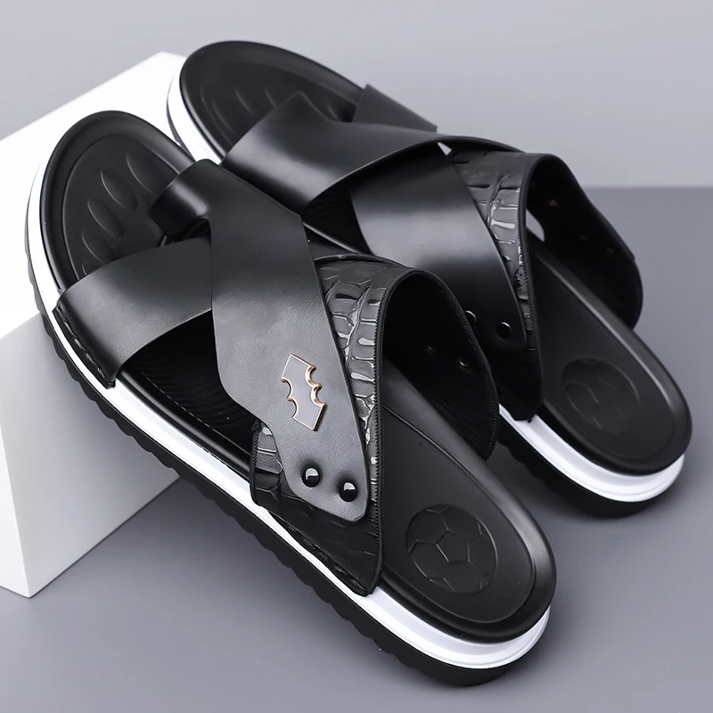 Men's Summer Comfortable Breathable Soft-Soled Thong Slippers Thick-Heeled Anti-Slip Outdoor Beach Driving Casual Slippers-5357 view 6
