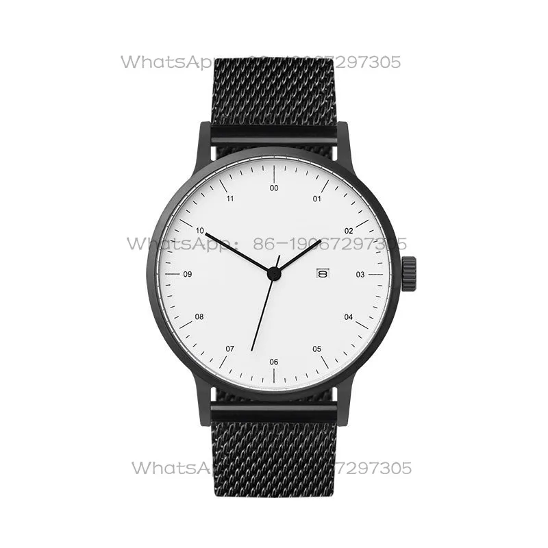 

Perfect Time Watch Store Minimalist Design Silent Steel Belt Men's and Women's Calendar Gift Box Stainless Steel Watch