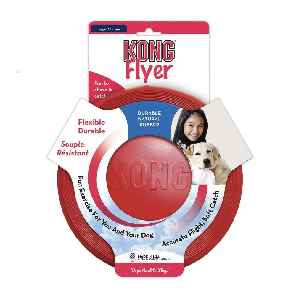 

New Durable Kong Dog Toys Safer Healthy Activity Kong Flyer Rubber Outdoor Flying Disc