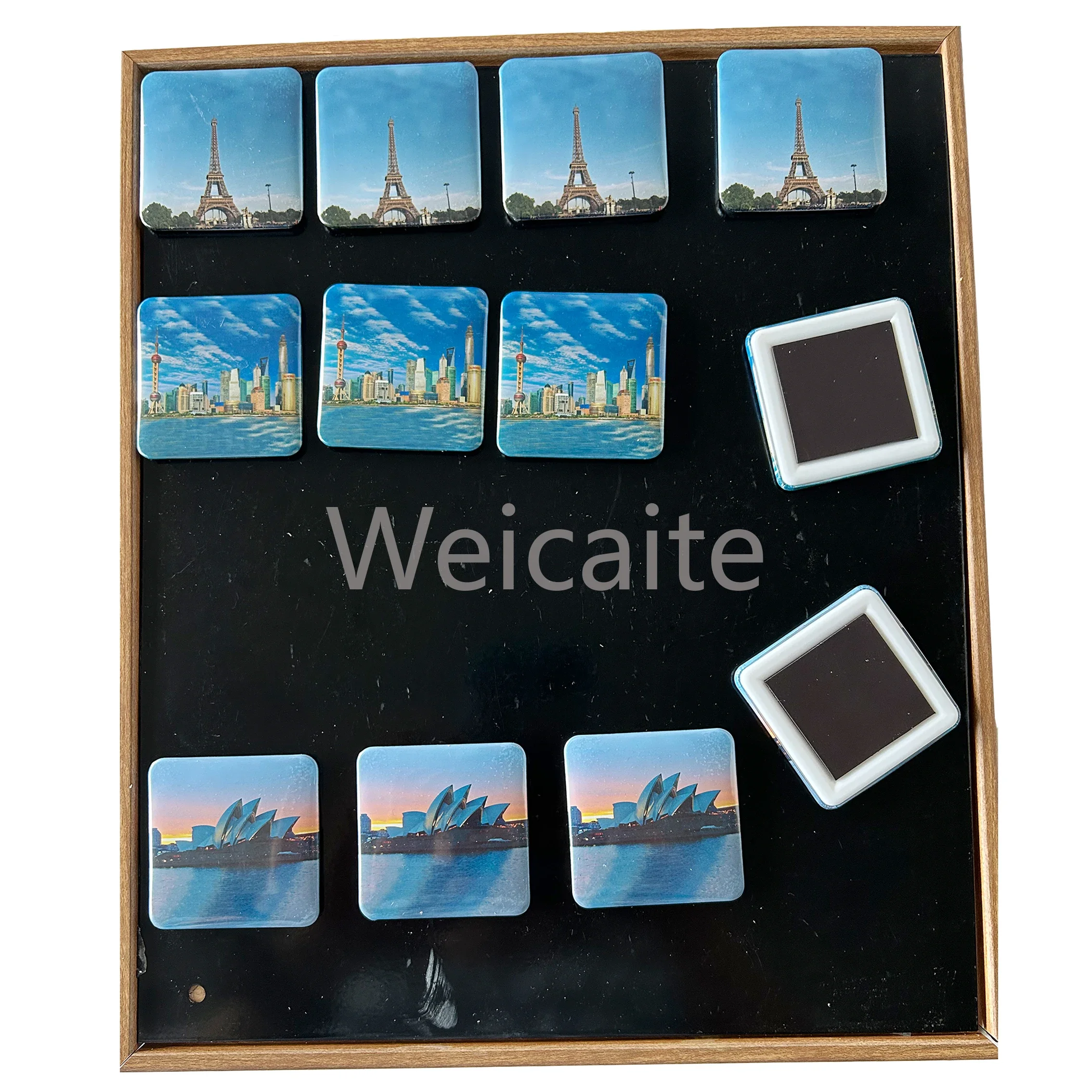 Emblema quadrado com ímã, 50mm