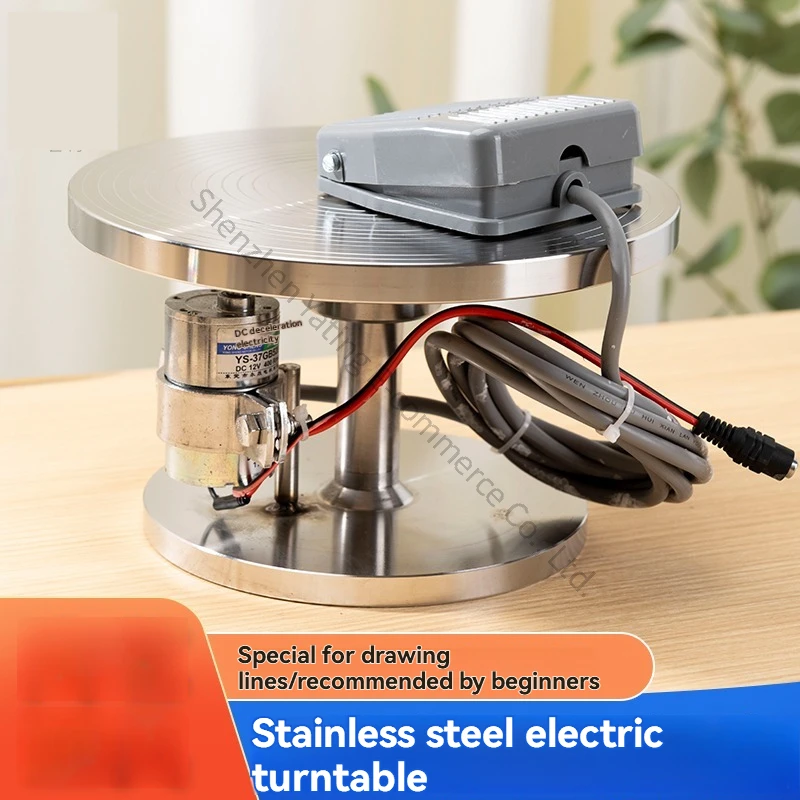 New Ceramic Turntable Electric Turntable,Clamp, Painting, Gold Drawing, Line Drawing, Special Rotating Table, Drilling Table Top