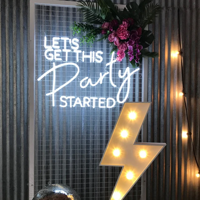 Custom Made Free Design Colorful Anime Neon Lights Lets Party Delicate Neon Light Signs