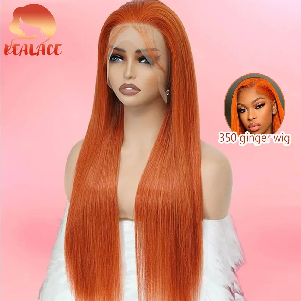 

Женский парик Lowell 350 Ginger Straight из натуральных волос, предварительно проработанный, бразильский, 13x4, 13x6, с кружевной передней частью, оранжевый цвет, HD-кружево, прямые волосы
