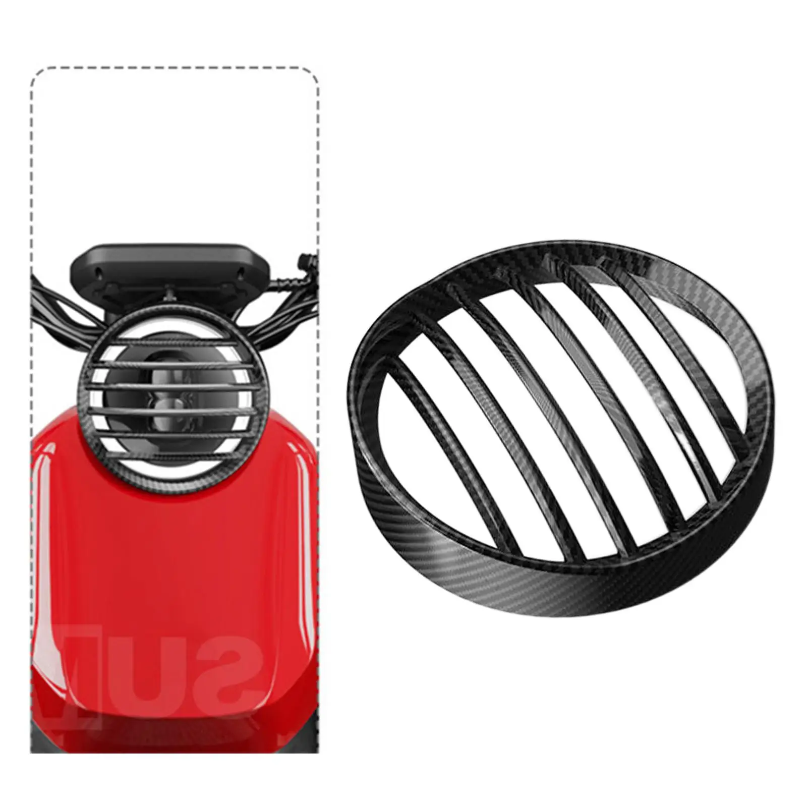 

Headlight Mesh Grill Cover Plastic Protector for 14cm Round Motorcycle Lamps Front Placement Easy Install