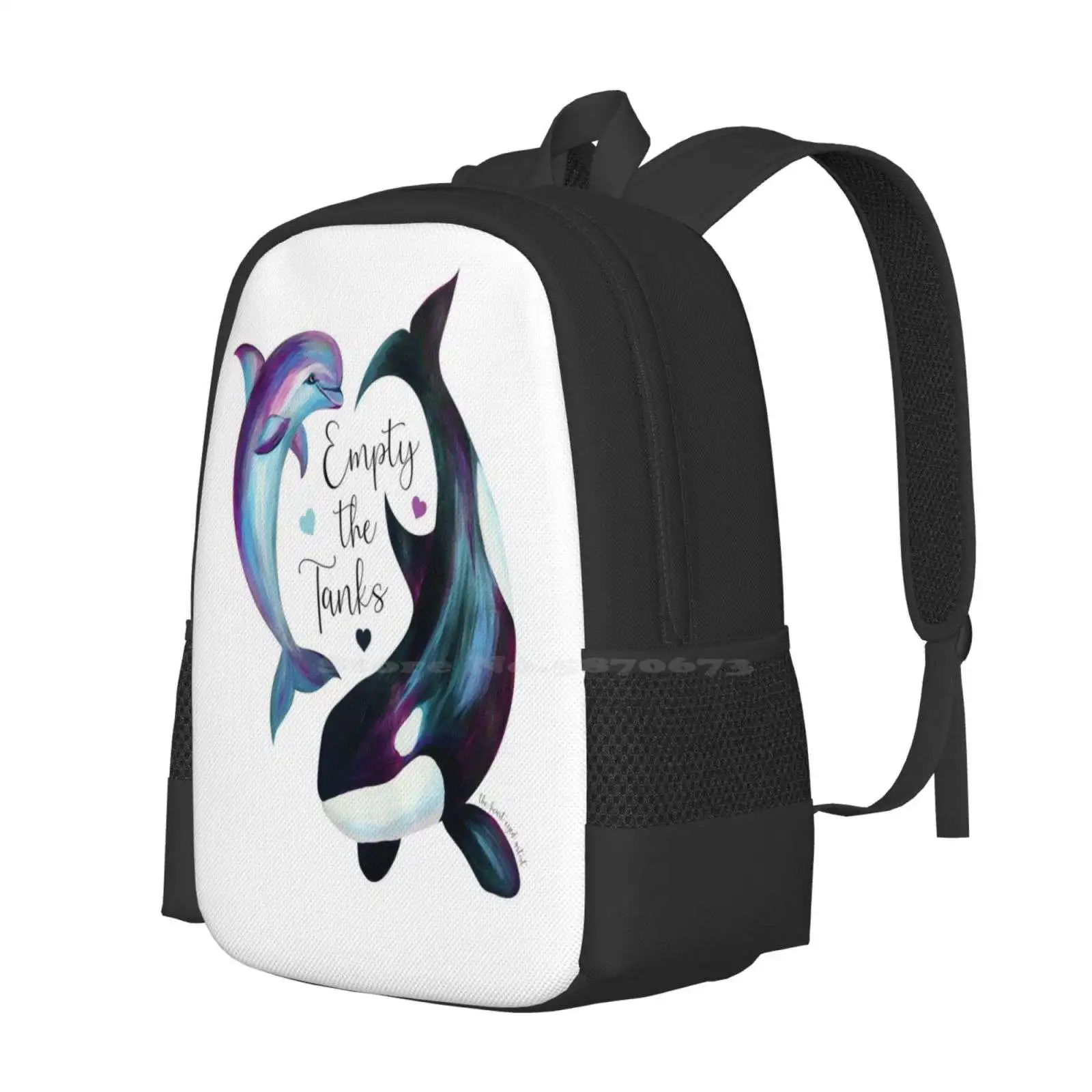 Empty The Tanks | Save Dolphins And Orcas School Bags For Teenage Girls Laptop Travel Bags Orca Dolphin Sea Life Killer Whale