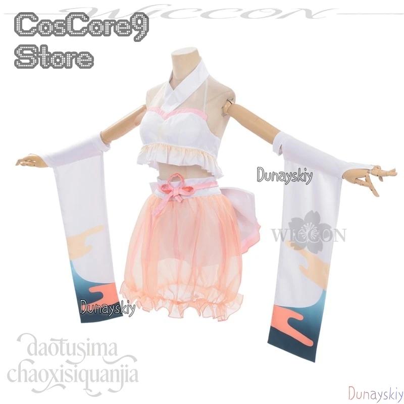 

Kaguya Tsukuyami Kanshasai kostüm New Outfit Kawaii Flesh Pink Swimming Dress Bikini Halloween Cosplay Anime Princess Kaguya!
