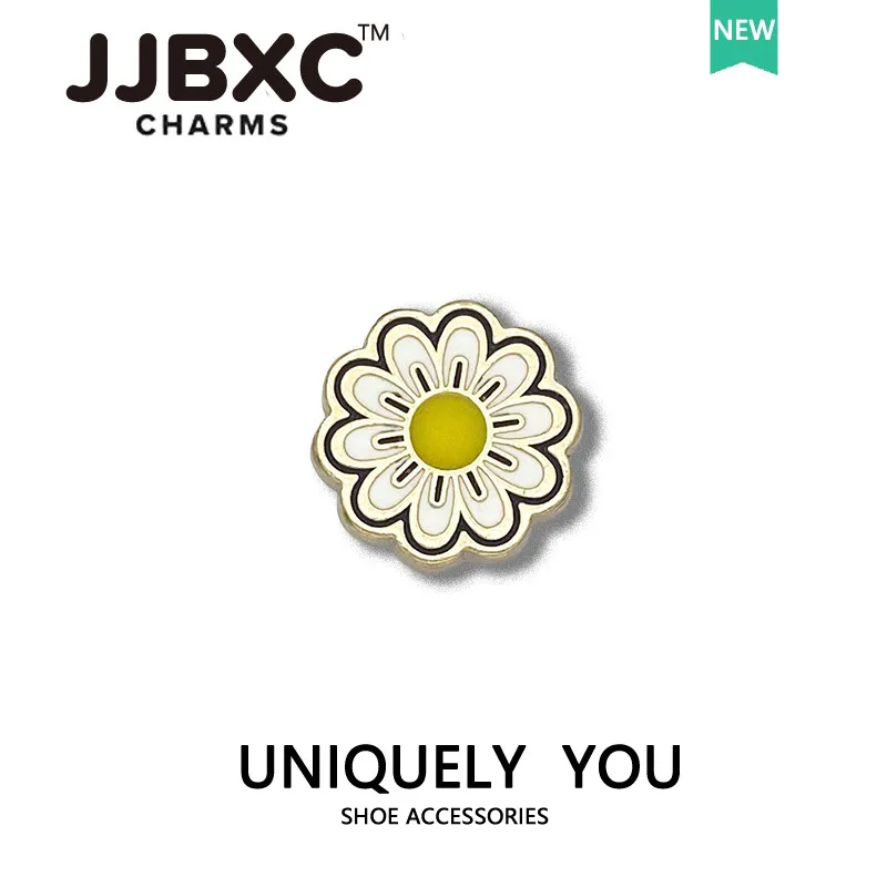 سحر معدني JJBXC لإكسسوارات مشبك أحذية كروكس المعدنية على شكل زهرة الدب المعدنية DIY لتزيين الأحذية