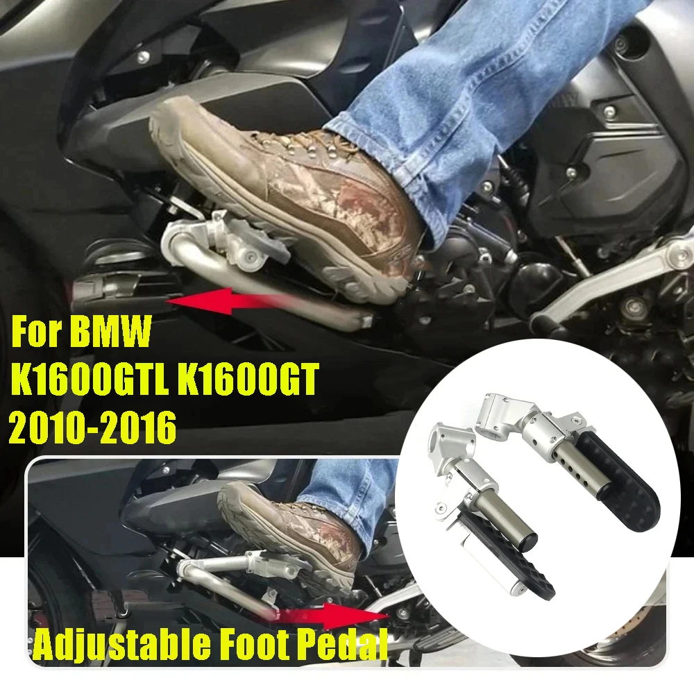 Motorcycle Adjustable Folding Foot Pegs Rest Pedal Set Footpeg Footrest Kit For BMW K1600GTL K1600GT K 1600 GT GTL 2010-2016