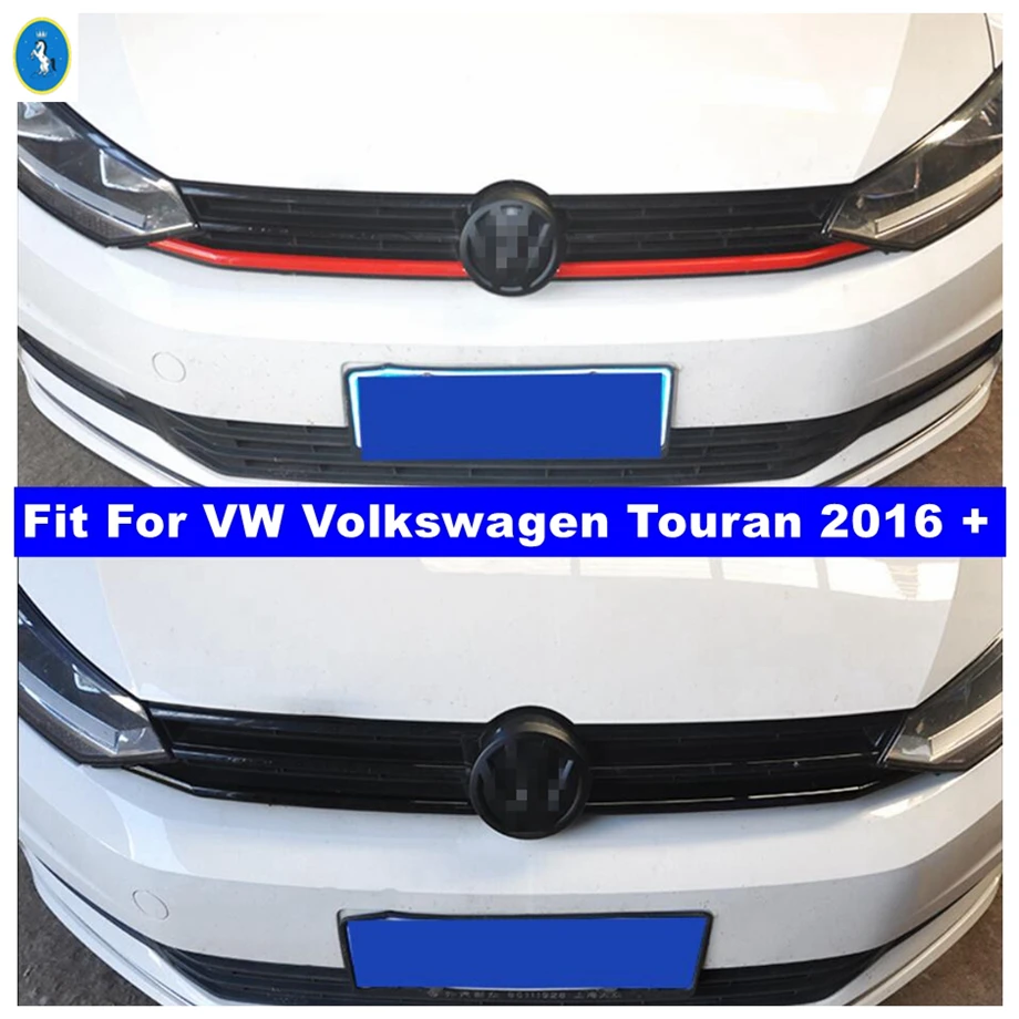 

For VW Volkswagen Touran 2016 - 2021 Front Bumper Center Grille Grill Moulding Strip Cover TrimBlack / Red Exterior Accessories