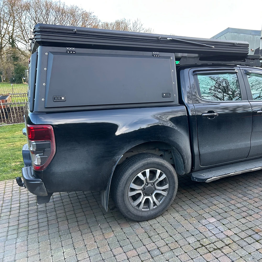 

Box Truck Camper Overland Pop up Shell Slide in Popup Compact in Long Bed Camper Topper for Pickup