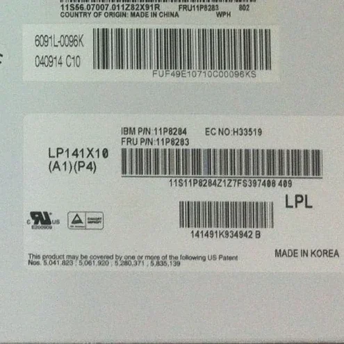 LP141X10 A1P4 LP141X10 (A1)(P4) 14,1 pulgadas 20PIN 1024X768 4:3 pantalla LCD para portátil