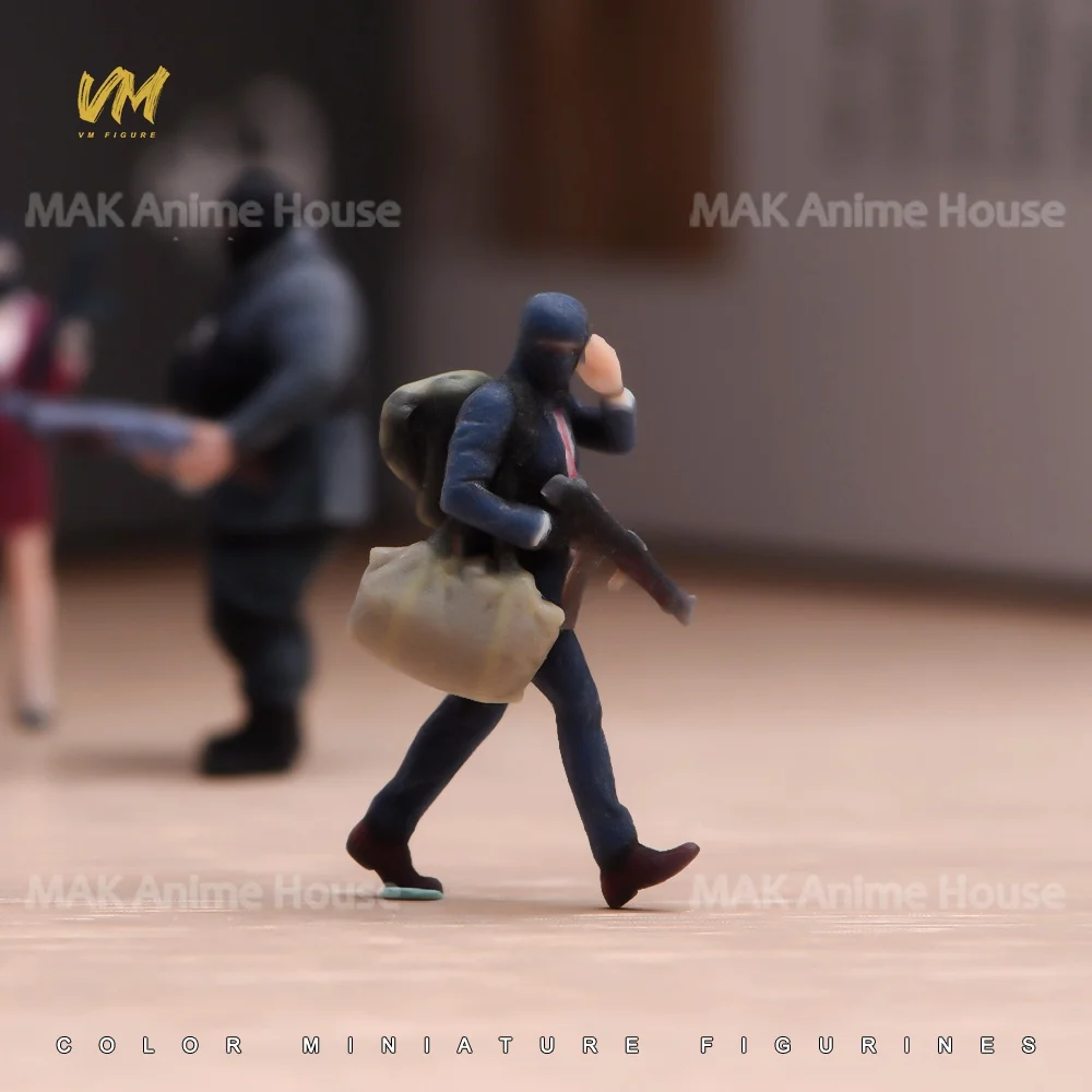 3D Print Figures 1/64 1/43 1/24 1/18 Masked Armed Robber Hostage Body Robbed Bank Overweight Men Realistic Model Scene Car Toys image 26