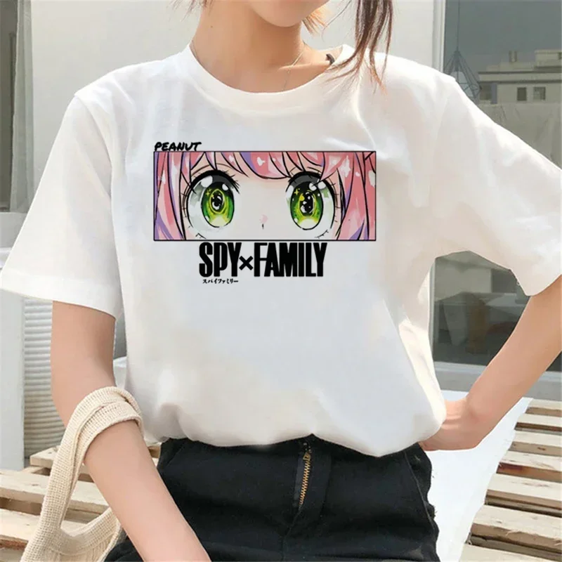 Japońskie Anime szpieg X rodzina T-Shirt kobiety Grunge kreskówka koszulka Harajuku Anya koszulka koszulki z nadrukami Unisex ubrania koszula damska