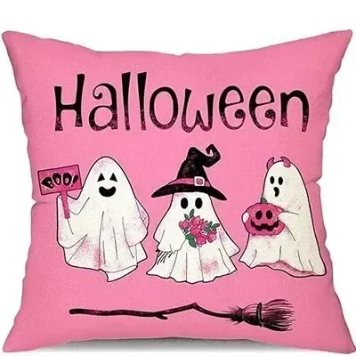 Halloween Decorative Pillowcase Ghost Pumpkin Truck Pattern Pillowcase Living Room Sofa Cushion Cover Room Decoration