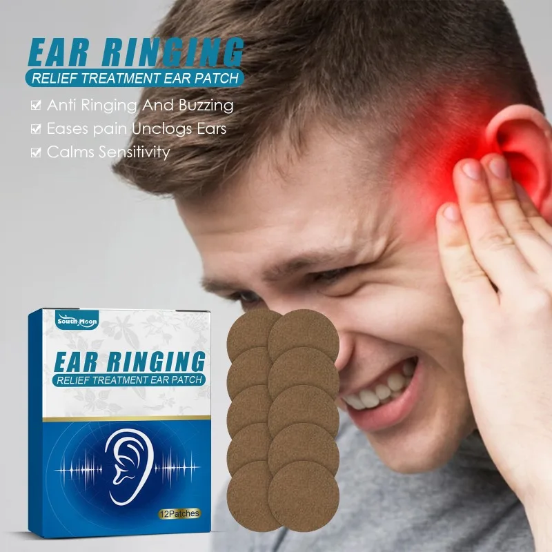 Portátil Tinnitus Relief Patch, Relaxante Ear Patch, Evitar o Vômito, Melhorar a Audição, Anti Dor de Cabeça para Tomar Carro Avião, 12pcs