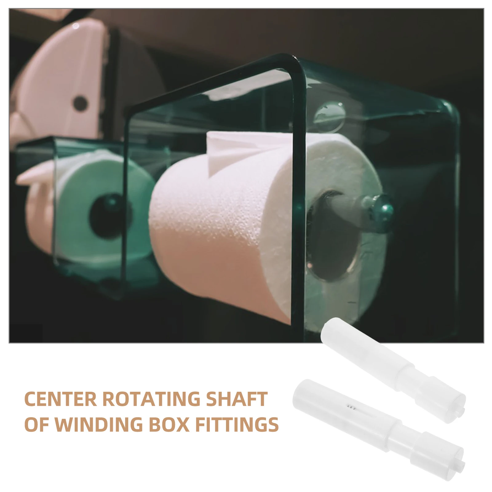 

2Pcs Roll Box Accessories Stainless Steel Rolling Bracket Reusable Paper Holder Roller Simple Tissue Rod Retractable Design
