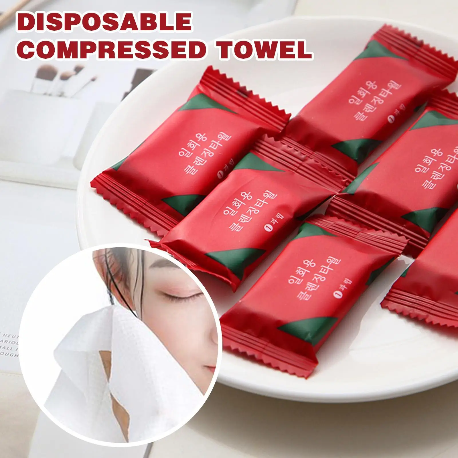 100pcs Disposable Compressed Towel Thickened Travel Portable Small Square Towel Makeup Remover Wipe Face Cleaning Towel