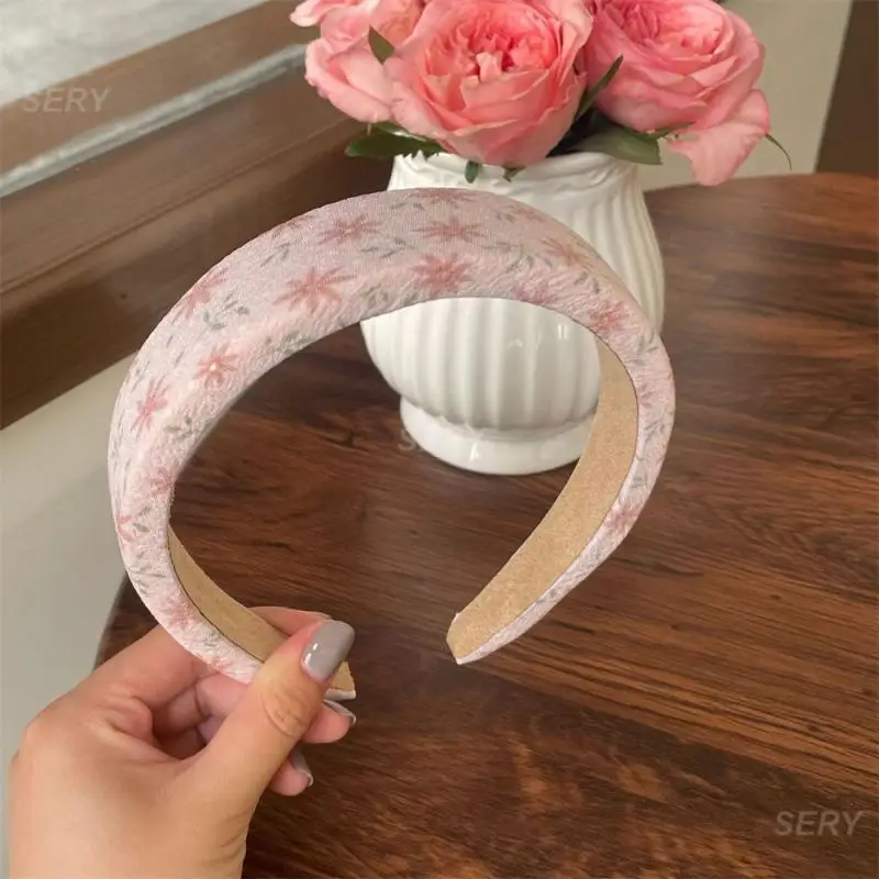 Diadema de satén de ala ancha, banda para el cabello, diadema de flores de gasa, accesorios para el cabello