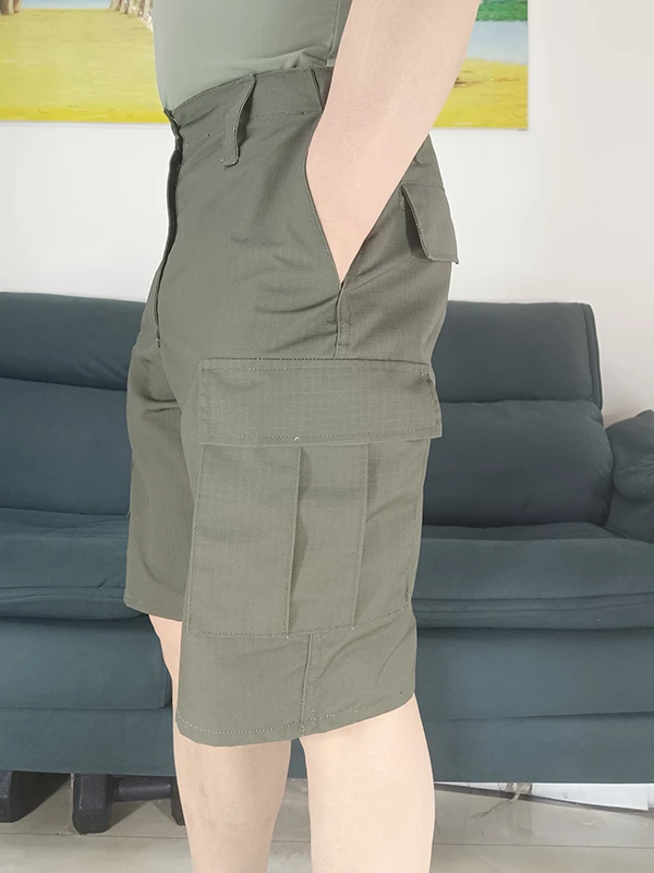 屋外軍事迷彩ショーツメンズ-5-クォーター作業服夏ルーズフィットズボン耐引裂性耐傷性マルチポケット