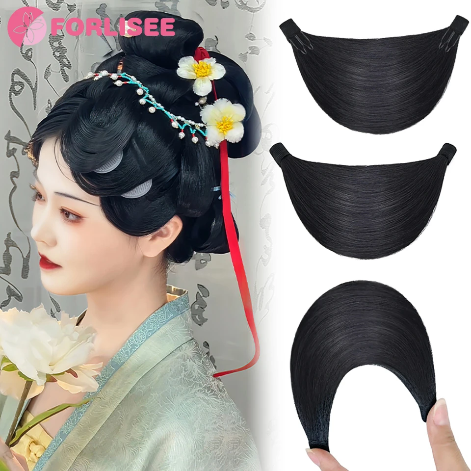 Synthetic Hanfu Wig High Skull Top Ancient Costume Pad Hair Pack Chinese Xiuhe Bride Makeup Artist Modeling Headdress Wig Pack