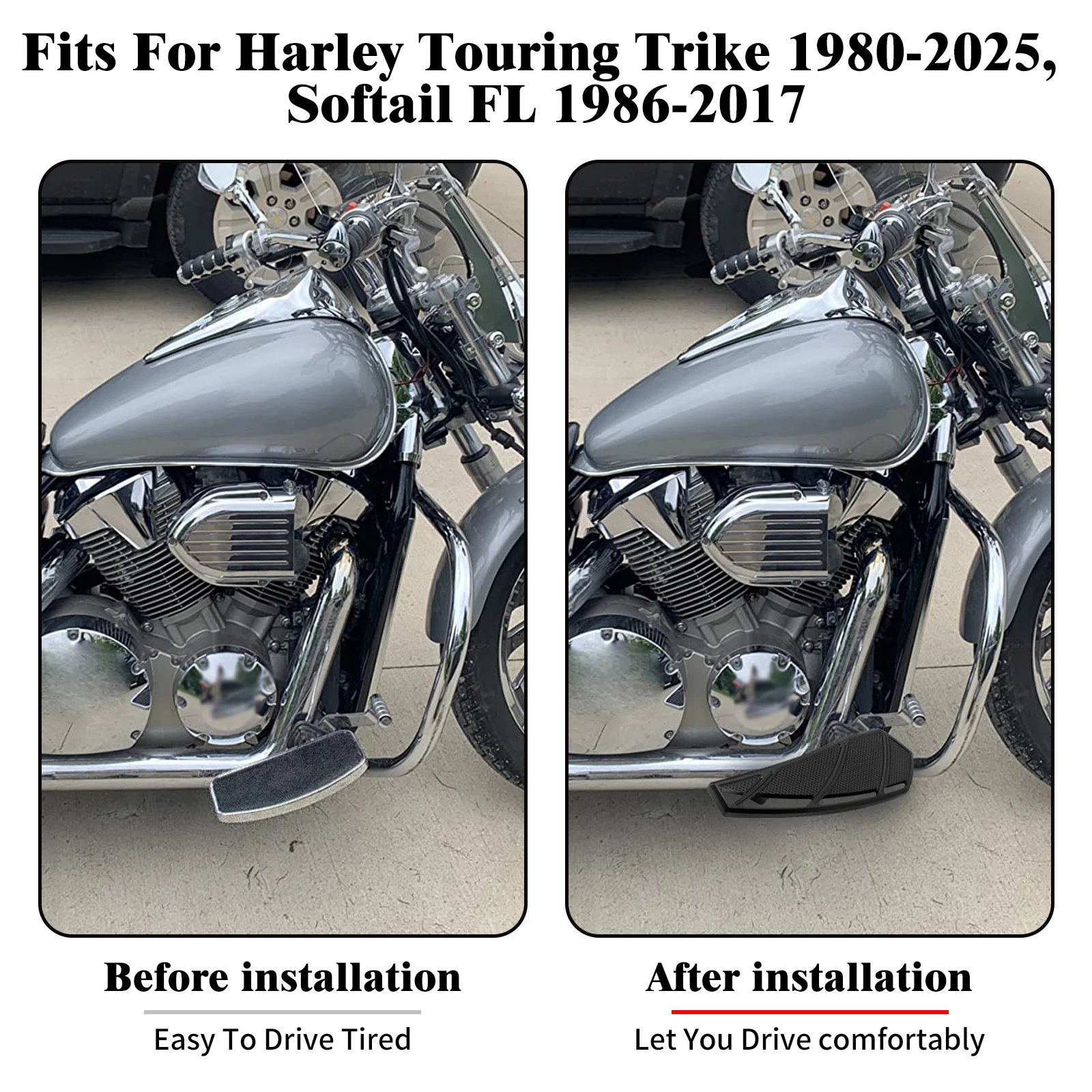 مسند للقدمين للدراجة النارية بدواسة للقدمين لدراجة Harley Touring Road King Street Glide 1986-Up Softail FL 86-17 Dyna FLD