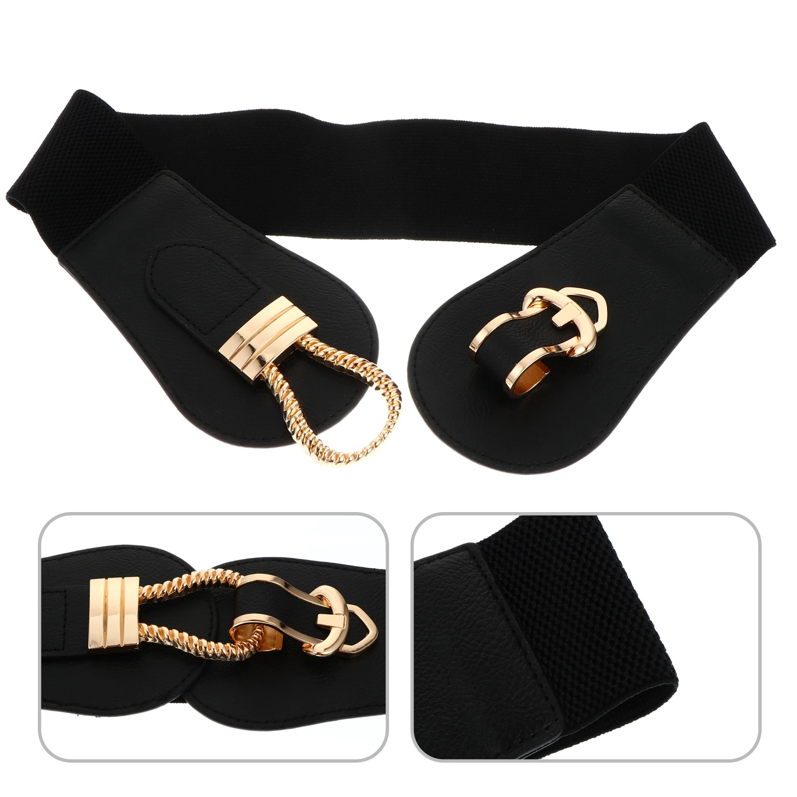 

1 pc Decorative Waist For Women Wide Elastic Dress Belt Stylish Buckle Belt Retro Fashionable Sweater Accessory Chain