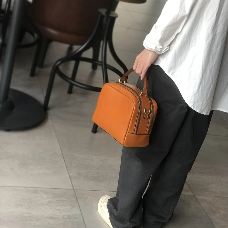 

Handmade Shoulder Bag Women's Crossbody Tree Cream Cowhide Vintage All-match Fashion Casual Mori Leather Cosmetic Handbag