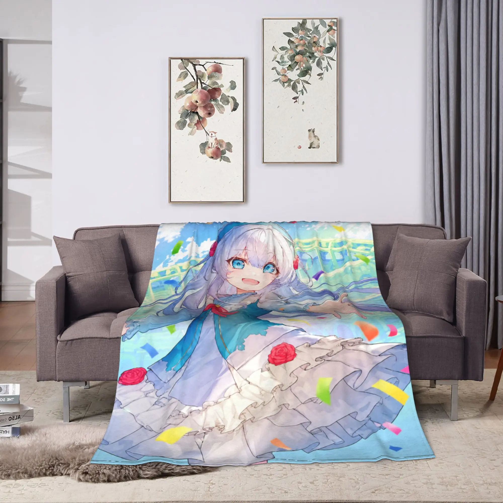 Nia Liston Party Moment Blanket  Warm Soft Print Plush Bedding Throws For Bedroom Airplane Travel Flannel Bedspread Bed Cover