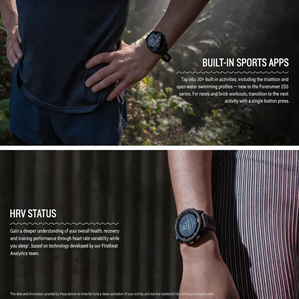 Garmin Forerunner 255 GPS Smartwatch - 46mm, Waterproof, Long Battery