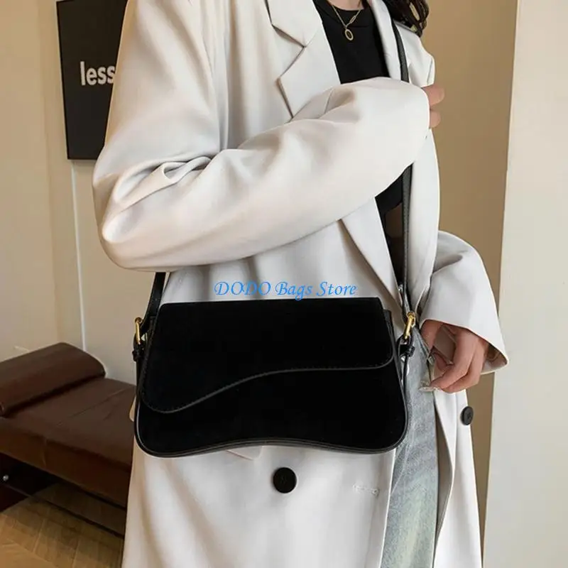 حقيبة الإبط النسائية حقيبة كتف بسيطة من جلد البولي يوريثان حقيبة تسوق عصرية محفظة الخريف الشتاء حقيبة كروس للجسم لكل يوم #3