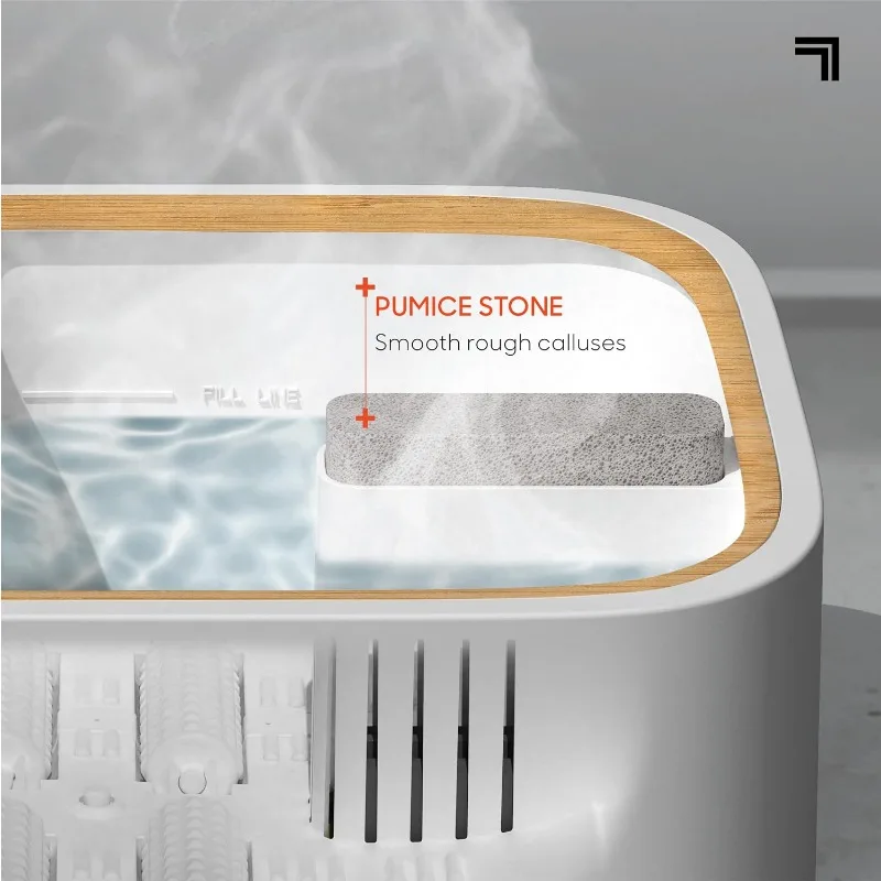 Sharper Image Spahaven Foot Bath Deluxe - Heat, Bubble Jets, Massage Rollers, Pumice Stone Foot Scrubber, Foot Soaking Tub