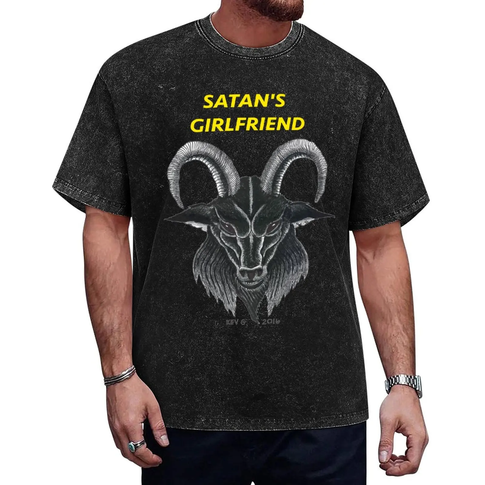 

SATANS GIRLFRIEND - Art By Kev G T-Shirt customizeds cute clothes kawaii clothes mens t shirts casual stylish