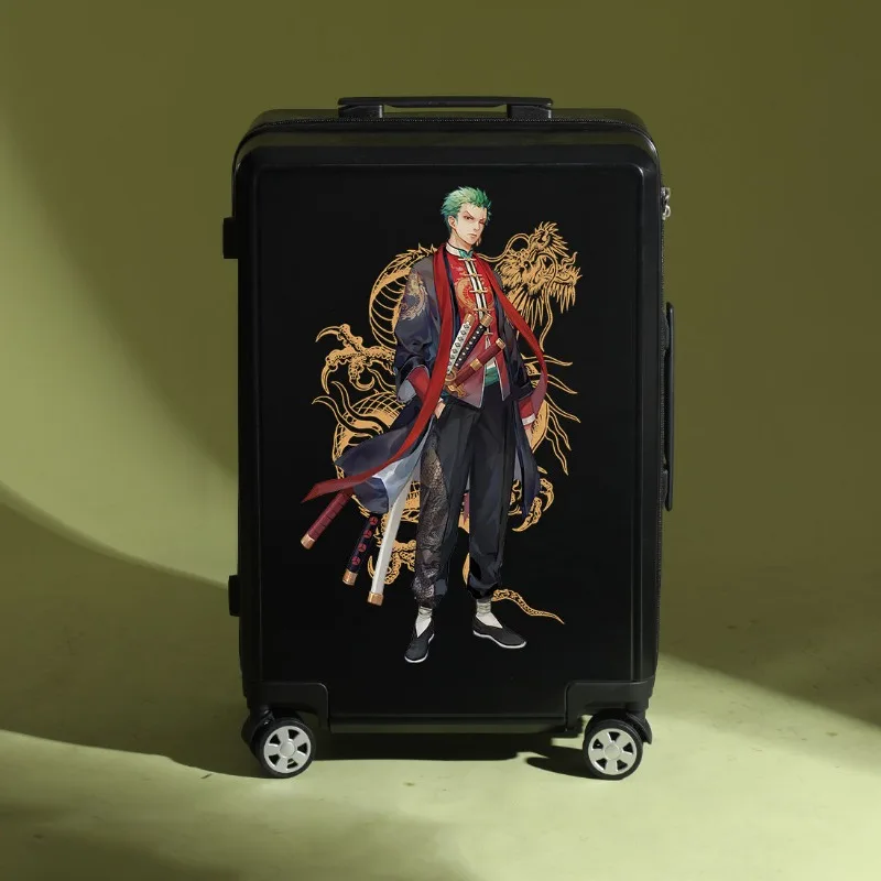 One Piece Luffy Zoro Anime Peripheral Cartoon Cute Pattern Suitcase Large Capacity Silent Universal Wheel Student Trolley Case