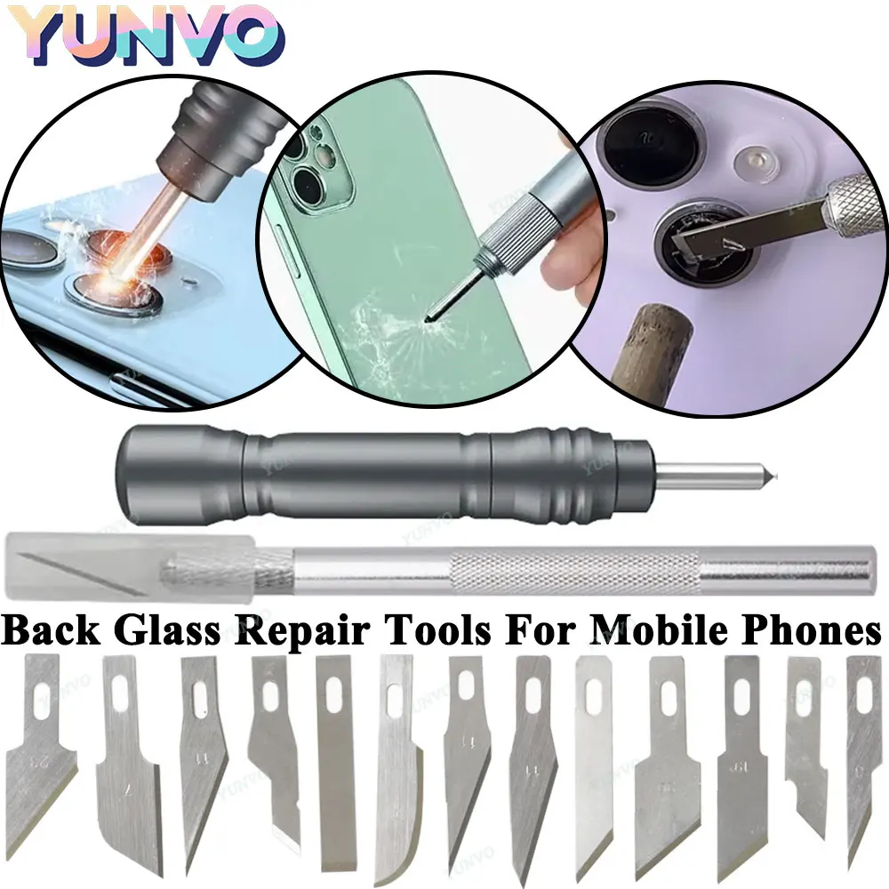 Professional Blasting Pen Phone Back Cover Glass Removal Tool, Camera Lens Demolition Breaking Repair Tool for iPhone Samsung