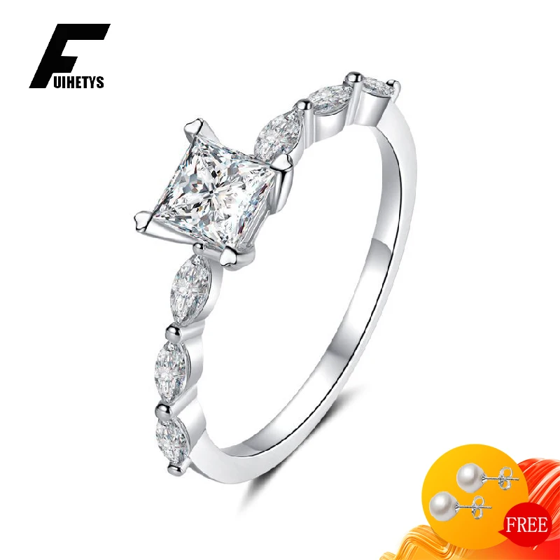 

FUIHETYS New Finger Rings 925 Silver Jewelry with Zircon Gemstone Accessories for Women Wedding Party Bridal Gift Ring Wholesale