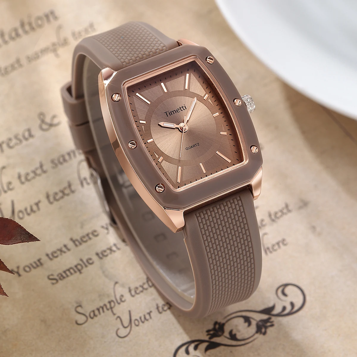 Casual, Affordable, Trendy, Square, Simple Silicone Strap Quartz Watch