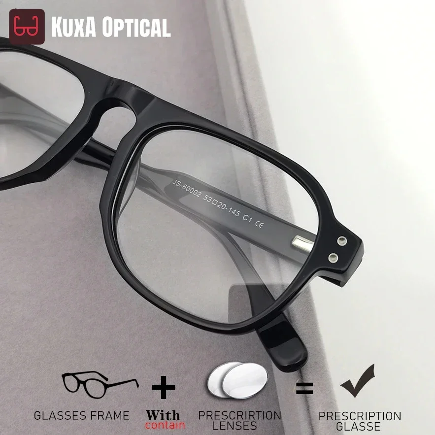

KUXA Acetate Glasses With Recipe Lenses UV Myopia Hyperopia Optical Eyewear Men Progressive Prescription Anti Blue Light Ocular