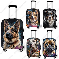 Cute German Shepherd Pug Border Collie Chihuahua Dog Print Luggage Cover Elastic Trolley Case Protective Covers for Travelling
