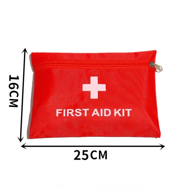 Simple Practical First Aid Bags Red Color Oxford Fabric First Aid Product Storage Bags Case Holder