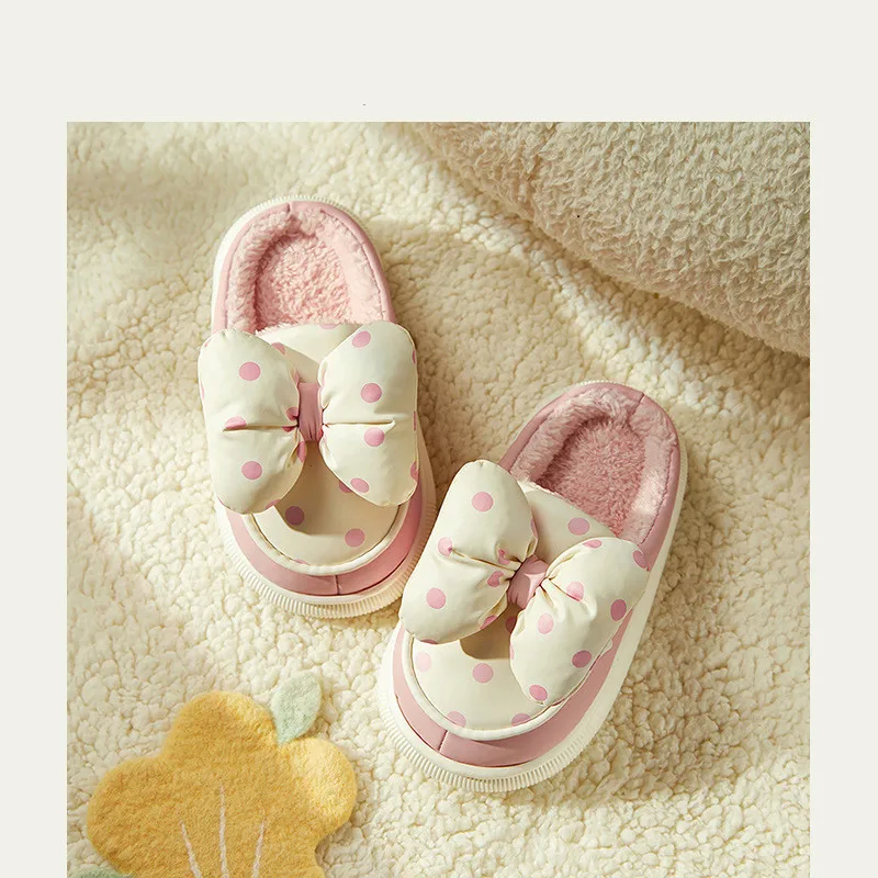 

Parent-child Waterproof Cotton Slippers Winter Boys' Girls' Baby Home Slipper Warm And Plucked Slippers Women's Plush Slipper