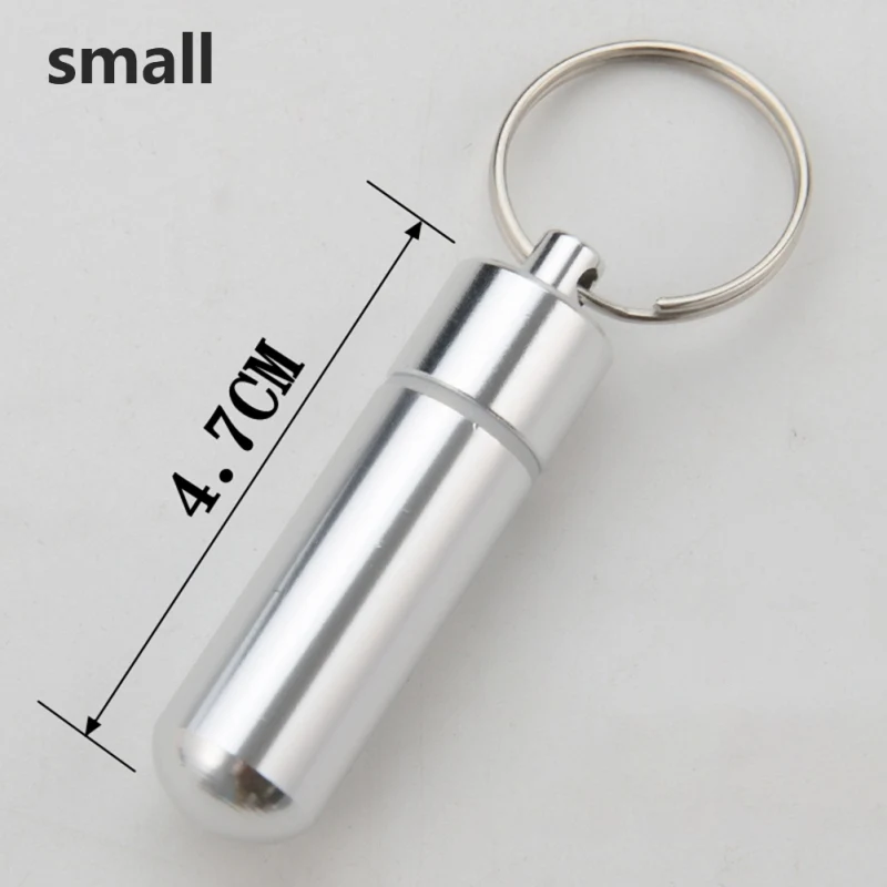 Waterproof Aluminum Alloy Pill Box Portable Medicine Case Capsule Container Bottle Holder Outdoor Pill Case Keychain