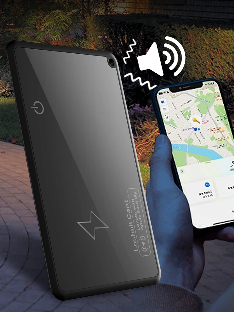무선 충전 지갑 추적기 카드 Bluetooth 호환 Apple과 함께 작동 내 앱 찾기 GPS 로케이터 얇은 품목 찾기