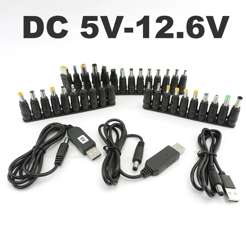 

DC 5V to DC 9V 8.4v 12.6v 12V Step UP Module USB power boost Cable line Converter with DC female charger Adapter Plug K5