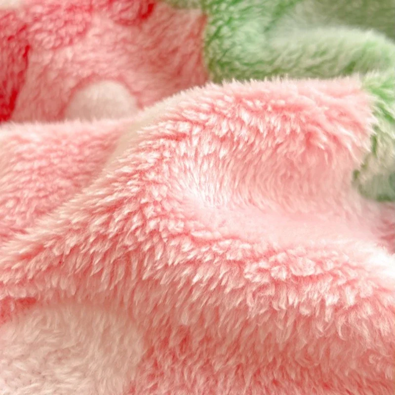Thick Plush Pillowcase Four-piece Set Bed Sheets Winter Keep Warm Double Sided Plush Quilt Cover Cartoon Pattern Duvet Cover