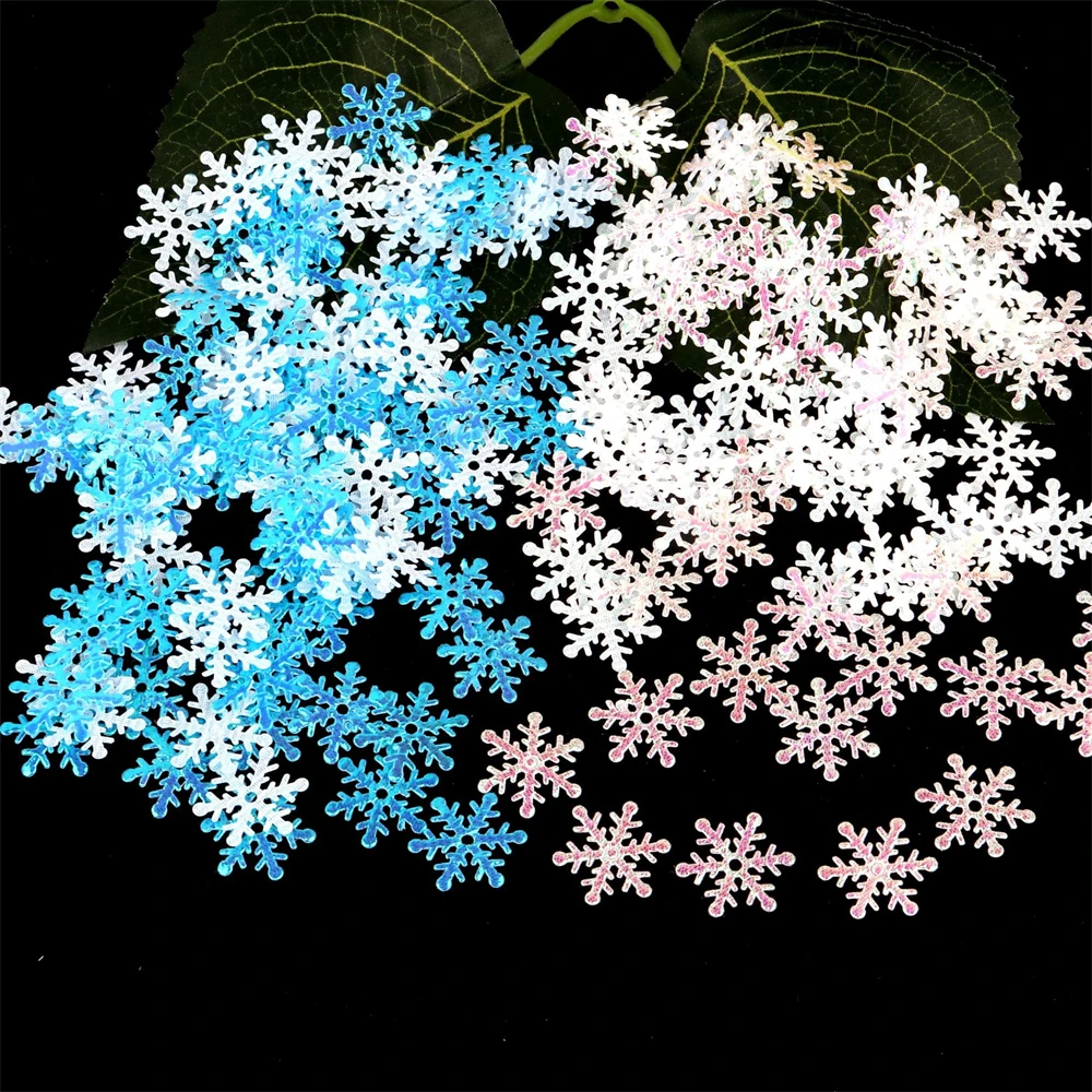 300PCS/Bag Christmas Simulation Snowflake Wedding Party Decoration Ornaments DIY False Snowflake Xmas Festival Home Decor