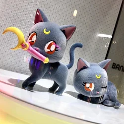 Bandai Original SAILOR MOON Anime Figure Fluffy Puffy floccaggio Luna Cat Action Figure Toys For Kids Gift ornamenti da collezione