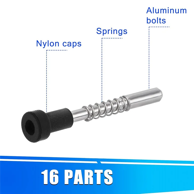 ABZC-مجموعة المزالج لشاشة النافذة المصنوعة من سبائك الألومنيوم - 16 قطعة 5/32 بوصة × 1-1/2 بوصة مع قبعات ونابض #4